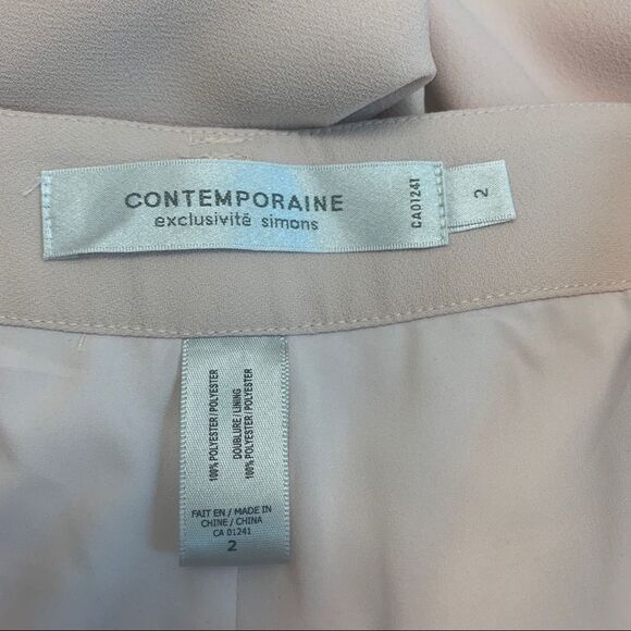 CONTEMPORAINE Simons pastel blush pink pants tie waist Sz 2 - Picture 5 of 10